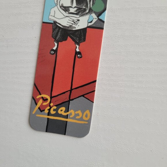 Vintage Pablo Picasso bookmark Steven Cragg Caricature tassel 80s 90s, KBO-12866 - Picture 5 of 9